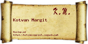 Kotvan Margit névjegykártya